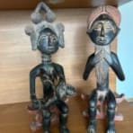 Hand Carved Ghana Family Statue item