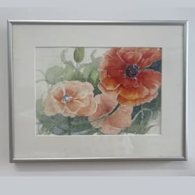#10 Water colour flowers by Jan Shilletto framed item