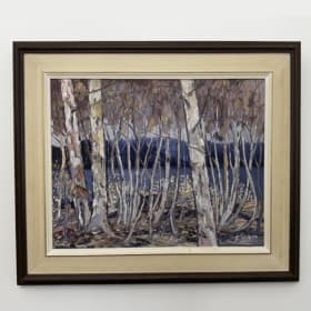12 Autumn Birch by lake by B. Munro original framed item