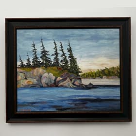 15 Everygreens and blue waters - D.Beaton original framed item