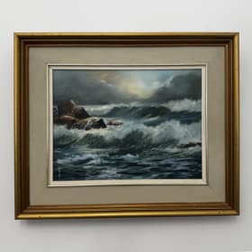 17 Ocean waves signed by Joan Brown framed item