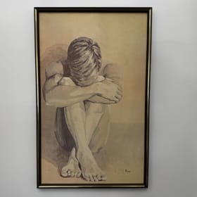 29 - curled up by Ryer framed item