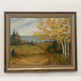 #33 autumn birch red dirt road by Dewar item