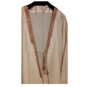 Vintage Off-White Wool Bisht with Gold Trim - 1980s item