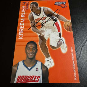 Kareem Rush Charlotte Bobcats Autographed Basketball Photo item