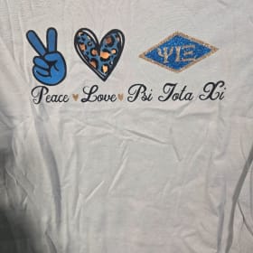 Peace, Love, Psi Iota Xi T-shirt item