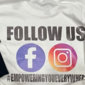 Empowering You Everywhere  Logo & Socials T-shirt item