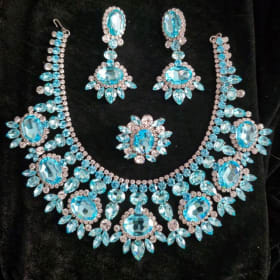 Baby blue and Clear  Jewelry Set item