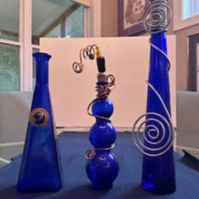 Blue Glass Vases (3) item