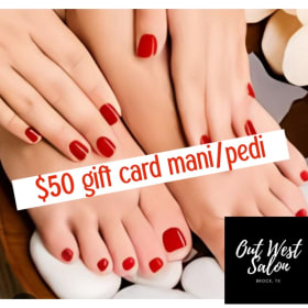 Mani/pedi $50 gift card donated by:Krysta Lancaster item
