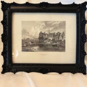 Pair of Antique Victorian Etchings in black frames item