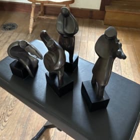 Bronze Abstract Sculptures on wooden bases item