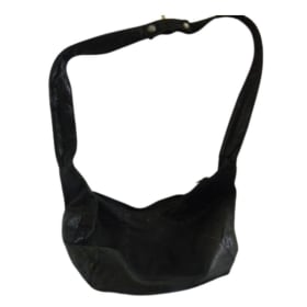 1970s Black Leather Greenwich Village Boho Sac Purse item