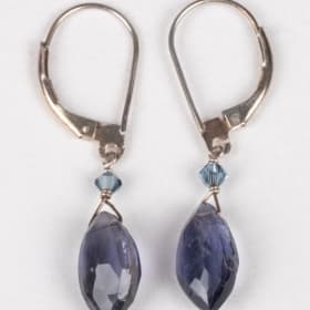 Blue Iolite & Swarovski Earrings by J.Win Jewelry item