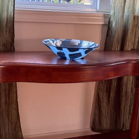 Annie Glass Silver and Aquamarine Bowl item