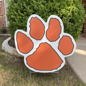 Orange Paw Print Yard Sign item