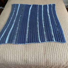 40x36 Blue striped afghan item