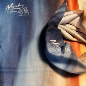 Cache-cou POLYESTER léger bleu-orangé item