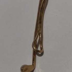 Gold & Pearl Golf Tie Bar item