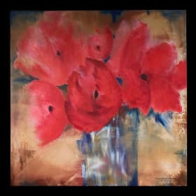 75-Red Floral by Mary Ann Rozear item