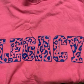 Pink Legacy in blue animal print item