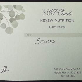 $50 Gift Card to Renew Nutrition Smoothie and Juice Bar item