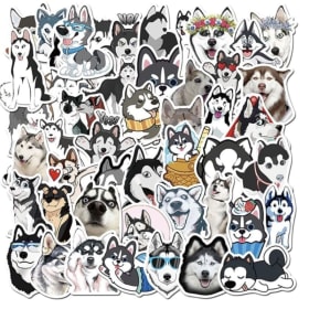 4 Assorted Husky Stickers item