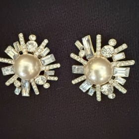 Pearl & Stone Clip-On Earrings item