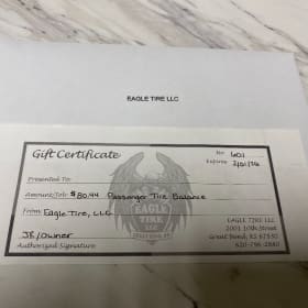 Eagle Tire Balance & Rotation Certificate item