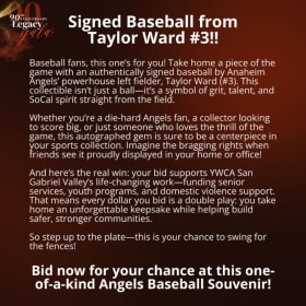Signed Baseball from Angels LF #3 Taylor Ward! item