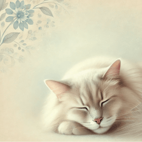 Chat endormi poils long item