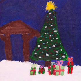 Hot chocolate by the Christmas tree item