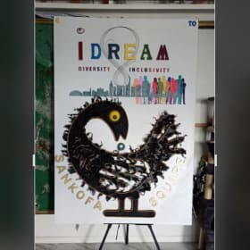 Two sided iDREAM Sankofa Square Commemorative Art Piece item