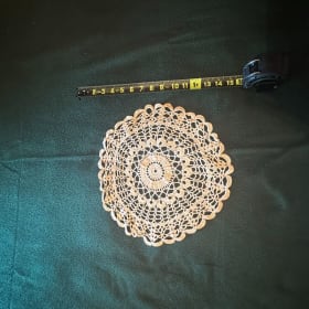 Doilley 14" round crocheted by Clara Steinbach Gillespie item