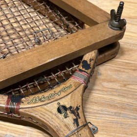 Vintage Les Stoefen AG Spalding Arrow Tennis Racquet, 1930s item