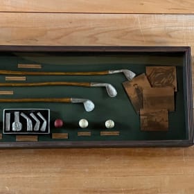 Vintage History of Golf Collectible Shadow Box Wood Framed item