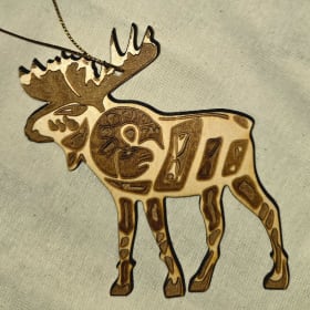 Wooden Moose Ornament item