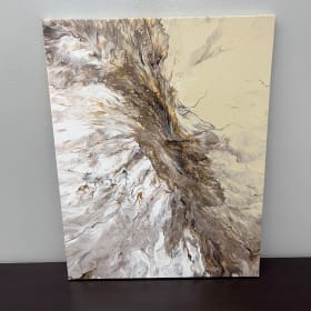 20. Painting by Tracy Banks - Tan Brown White 22x28 item