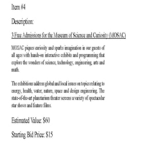 Sac Museum gift Cards item