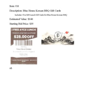 Bluehouse Korean BBQ Gift Cards item