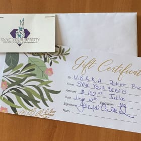 $100 Tattoo Gift Card – Sync Your Beauty by Taryne Quesnel item