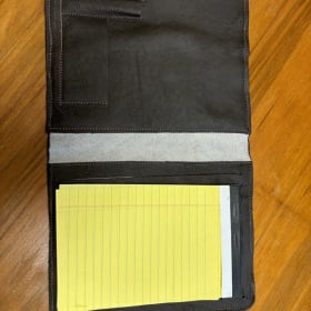 Handmade leather and hair notebook. item