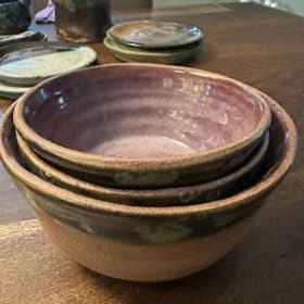 Mystic Open Studios Pottery-Set of 3 Nested Bowls item