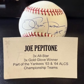 Certified Joe Pepitone Autographed Baseball item