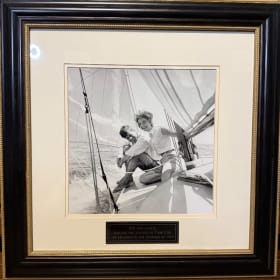 Framed Picture of JFK and Jackie Sailing in Cape Cod in 1953 item