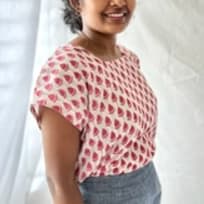 Swahlee Upcycled Sari Square Neck Top item