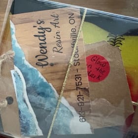 Glow in the Dark Custom Resin Cutting Board & Coasters item