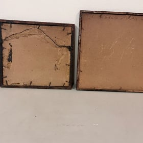 "At the Fender" two framed prints Wallace Nutting item