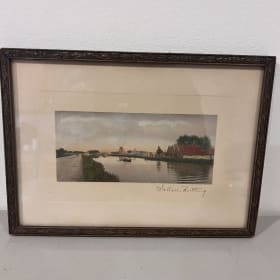 Untitled water landscape print signed by Wallace Nutting item