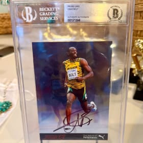 Usain Bolt Autographed Card (Beckett Authenticated) item